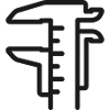 Precision caliper line art illustration