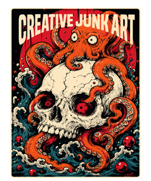 Skull and Tentacle Ocean Art