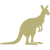 Golden Kangaroo Silhouette