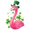 Flamingo mit Shamrock-Hut