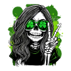 Skeleton with shamrock sunglasses