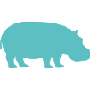 Turquoise Hippo Silhouette