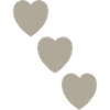 Three Greige Hearts | Minimal Design