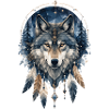 Mystical Low Poly Wolf Motif