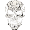 Skull Linework Black