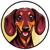 Cheerful Dachshund (Comic Portrait)
