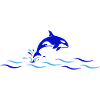 Orca jumps over waves