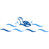 Sea Turtle in Wave Drawing