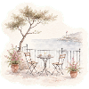 Balcony view – bistro over the sea