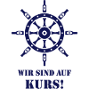 Wir Sind Auf Kurs! (Bier / Steuerrad / Navy)