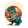 Unclesaurus Dinosaur Retro Beach