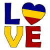 Love Romania Heart Flag