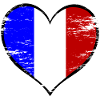 Drapeau du cœur français utilisé