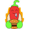 Chili isst Burger