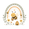 Honey Bee - Bee Boho Rainbow Design