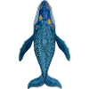 Blauwal-Geometrisches Aquarell-Totem