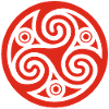 Celtic circle and spiral (red)