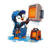 Penguin Heating Hero Blue