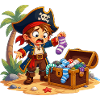 Pirate boy and sock treasure