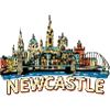Newcastle Tyne Bridge Skyline Retro Illustration