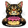 Cat Birthday Cat with Candle