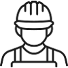 Construction Worker Line Icon 