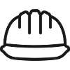 Hardhat-Linienzeichnung – Minimal Construction Icon