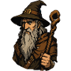 Old wizard with staff