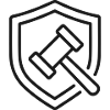 Arbeitssicherheits-Schildlinien-Symbol mit Hammerschutz