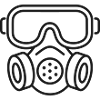 Gasmasken-Minimalistische Linienzeichnung