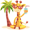 Giraffe Summer Palm Tree