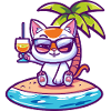 Cat Summer Palm Tree