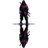 Dark Samurai with Red Accent