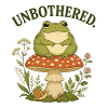 Unbothered Frosch auf Pilz
