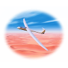 Glider over sandy desert