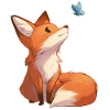Fox with Butterfly