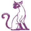 Lavender Pixel Cat Silhouette