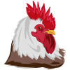 Vivid Rooster Crest Cartoon