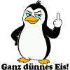 Frecher Pinguin Mittelfinger