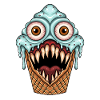 Glace monstre flippant et mignonne