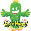 Cactus Free Hugs Funny Cartoon