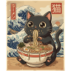 Kawaii Cat Ramen Wave