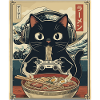 Ramen Cat Game Ukiyoe 