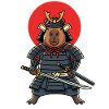 Capybara Samurai under Red Sun