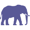 Silhouette d’éléphant violet