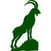 Steinbock-Silhouette auf Fels