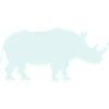 Pastel Rhino Silhouette