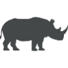 Rhino silhouette print on clothing