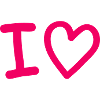 I Love Heart Graphic Neon Pink