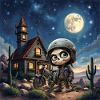Biker Girl Night Skull